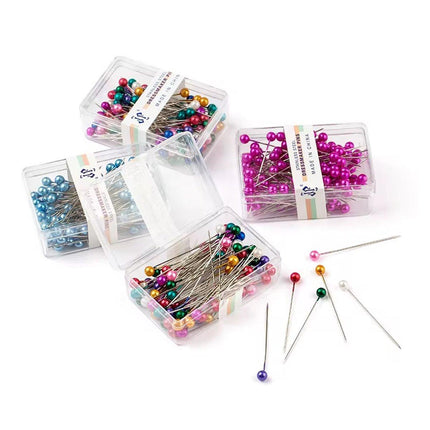 9Boxs Multicolor Pearl Head Pins Sewing Craft Needles for Cross Stitch Quilting