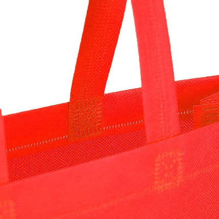 100X Reusable Shopping Bags Tote Bag Washable Eco Friendly Non Woven Folding Bag Red - Aimall