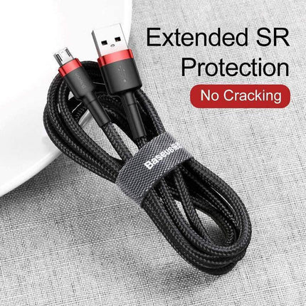 Baseus Micro USB 2.4A Fast Charging & Data Sync Cable Cord For Android Samsung 2PCS 2M - Aimall