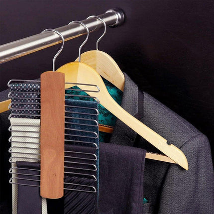 2PCS Double Hook Silk Scarf Towel Rack Organizer Tie Hanger Closet Storage
