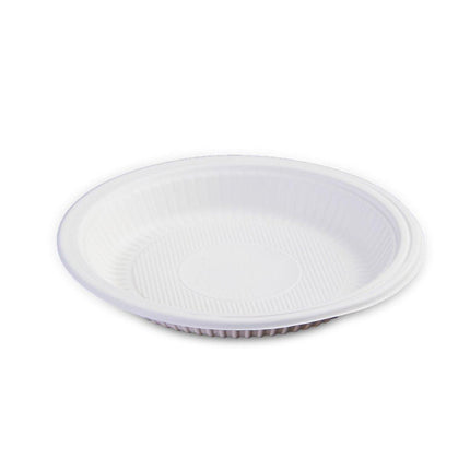 100pcs Corn Starch Degradable Dinner Plates Bone Dish Fruit Plate Simple Party