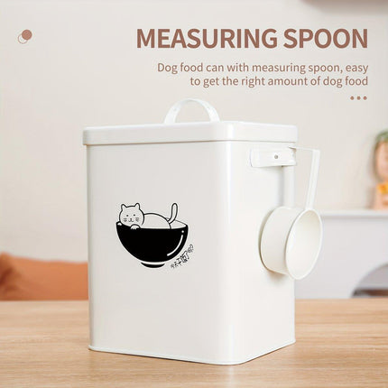 Food Storage Bucket Sealed Moisture Proof Container for Cat Dog Snacks Tin Box