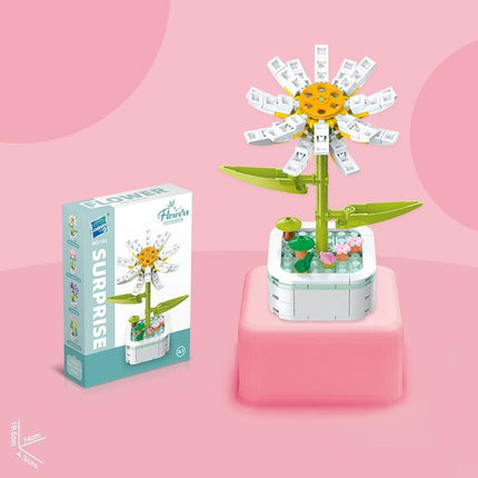 Block Bouquet Plant Building Block Plant Potted Bricks Bouquet 3D Model Toy - Aimall
