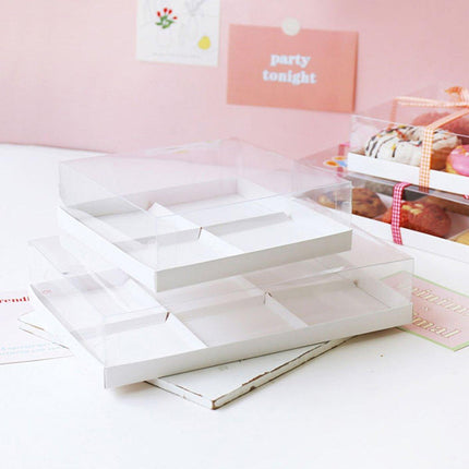 20PCS Small Cake Dessert Packing Box Transparent Box Donut Pastry Box Mousse Puffs