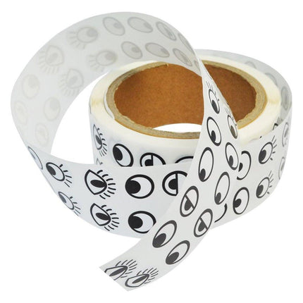 2 Rolls Cartoon Eye Stickers Self-Adhesive DIY Craft Paper for Handmade Projects