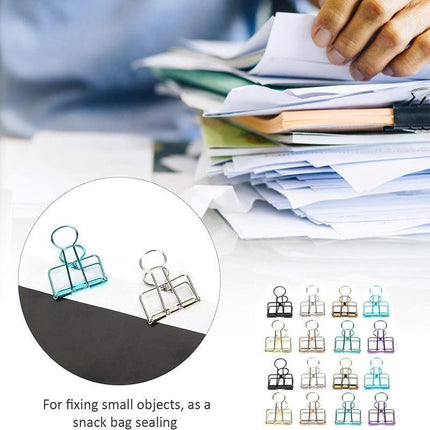Solid Color Hollow Out Swallowtail Metal Binder Bookmark Clips Office Supplies - Aimall