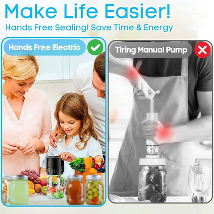 Mason Jar Vacuum Sealer Jar Sealer Cordless Electric Automatic for Home Kitchen