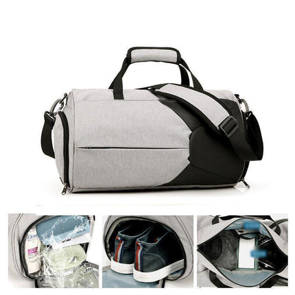 Gym Duffel Bags 30L Canvas Travel Bag Waterproof Fitness Shoes Compartment Shoe - Aimall