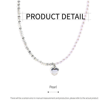 Elegant Simple Silver Heart Necklace with Freshwater Pearl Perfect Gift Jewelry