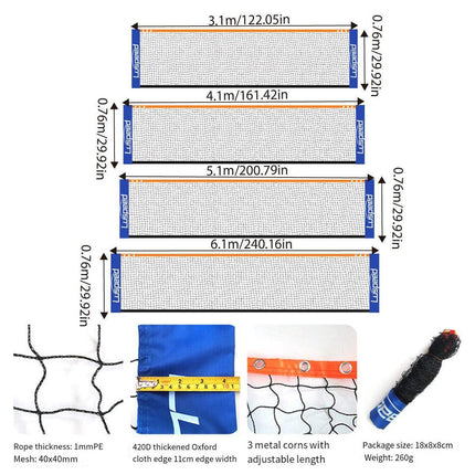 Portable Outdoor Badminton Net Set Easy Setup Adjustable Height Sports Equipment