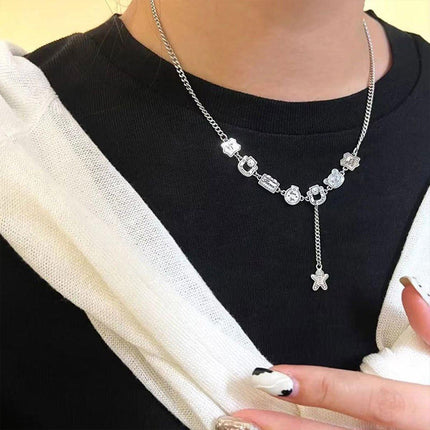Gingerbread Man Tassel Necklace Womens Sweater Chain Fashion Jewelry Gift