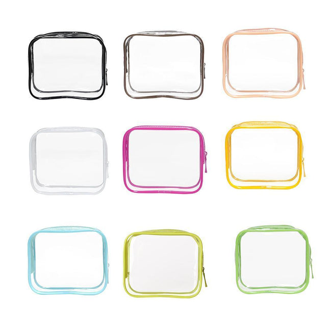 4pcs Durable PVC Cosmetic Bags Easy to Clean Multiple Sizes and Colours 9 Shades