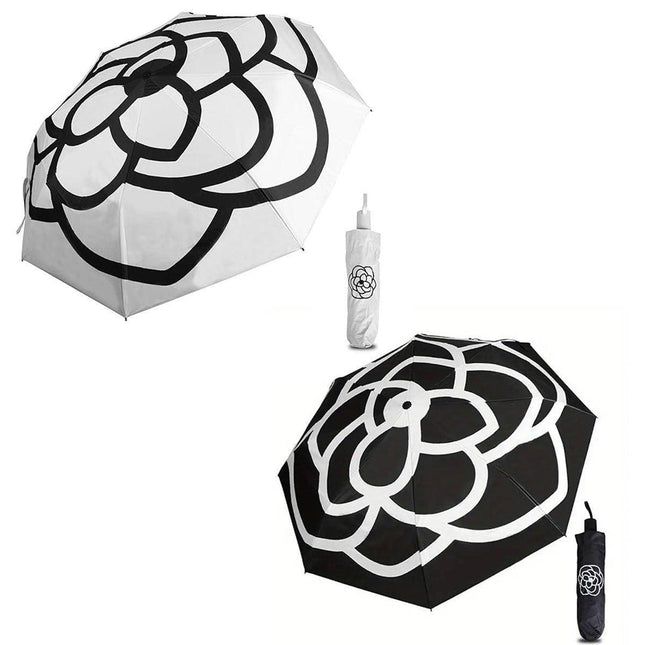 Rain Umbrella Compact Folding Sunscreen Umbrella Camellia Outdoor UV Protection