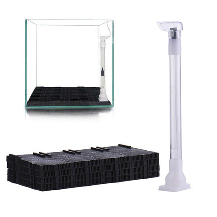 Aquarium Undergravel Filtration System 16pcs Set Underwater Fish Tank Filter Kit
