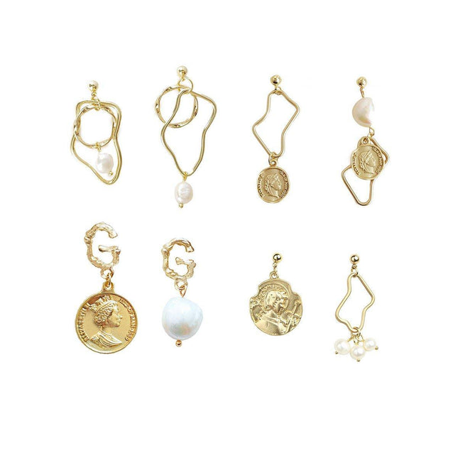 Vintage Baroque Style Imitation Pearl Earrings Women Elegant Fashion Jewelry