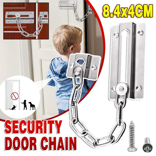 Security Door Chain Home Office Lock Guard Latch Stainless Sliding Fastener - Aimall