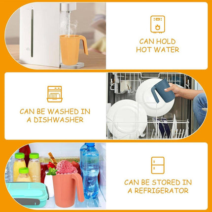 4pcs Reusable Straw Mugs with Handle for Home Use Coffee Tea Drinkware Set