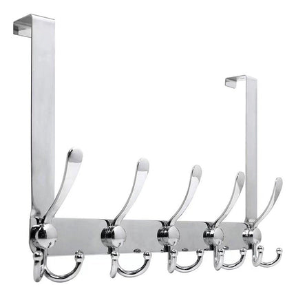5 Hooks Behind Door Silver Door Hook Coat Hook Clothes Hook Storage Organizer