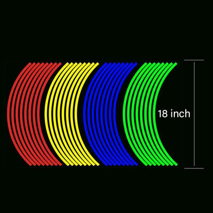 18" Reflective Rim Tape Wheel Stripe Decal Trim Sticker For Car Motorcycle