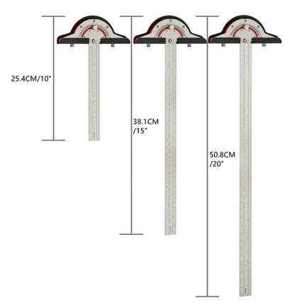 Woodworking Edge Ruler Protractor Angle Measuring Tool Carpenter