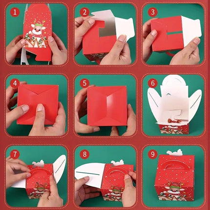 50pcs Christmas Rope Apple Candy Packing Box Biscuit Gift Baking