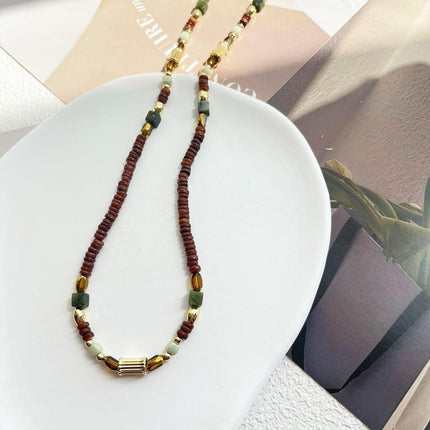 Natural Stone Beads Necklace Women Elegant Handmade Jewelry Fashion Accessory