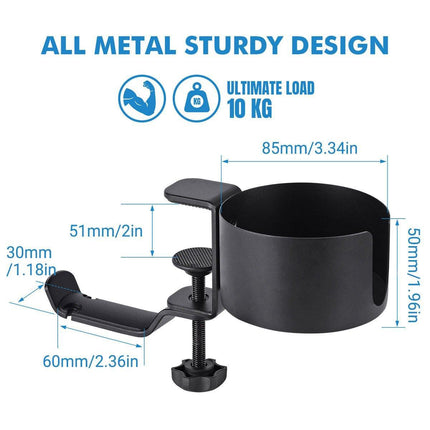 360-degree Rotating Metal Earphone Holder Desk Cup Storage Rack Headphone Stand