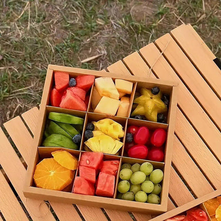 5PCS Kraft Paper Lunch Boxes Picnic Camping Food Containers Bento Sushi Packing