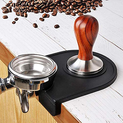 Coffee Tamper Silicone Mat Black Tamping Holder Pad Corner Dropped Edge Tools - Aimall