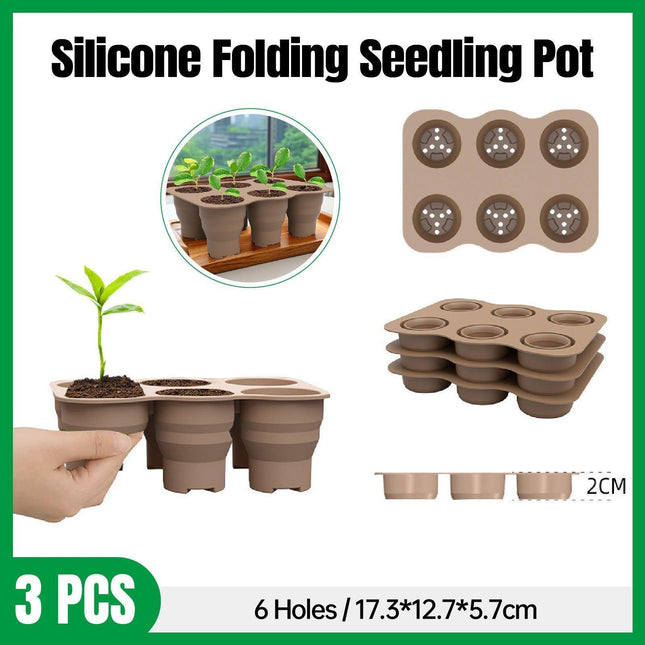 3pcs Foldable Silicone Plant Germination Seed Starter for Vegetables Flowers