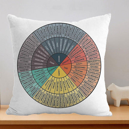 3PCS Emotion Wheel Decorative Pillowcase Sofa Cushion Cover for Bedroom Decor