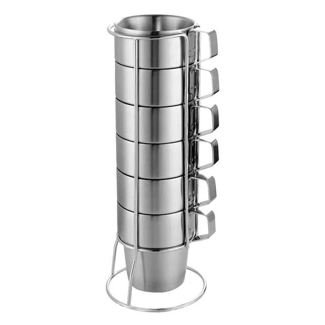 6pcs Stainless Steel Coffee Mugs Durable Insulated Drinkware for Hot Beverages