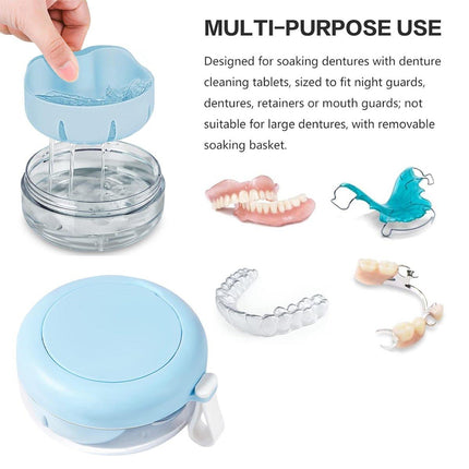 Blue Braces Cleaning Organiser Soak Box Portable Toothbrush Holder for Oral Care