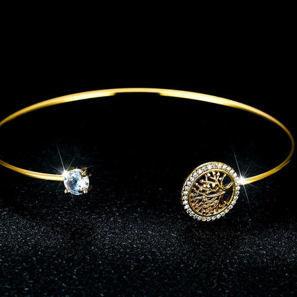 Hollow Tree of Life Bracelet Retro Fashion Jewelry Adjustable Hope Bangle