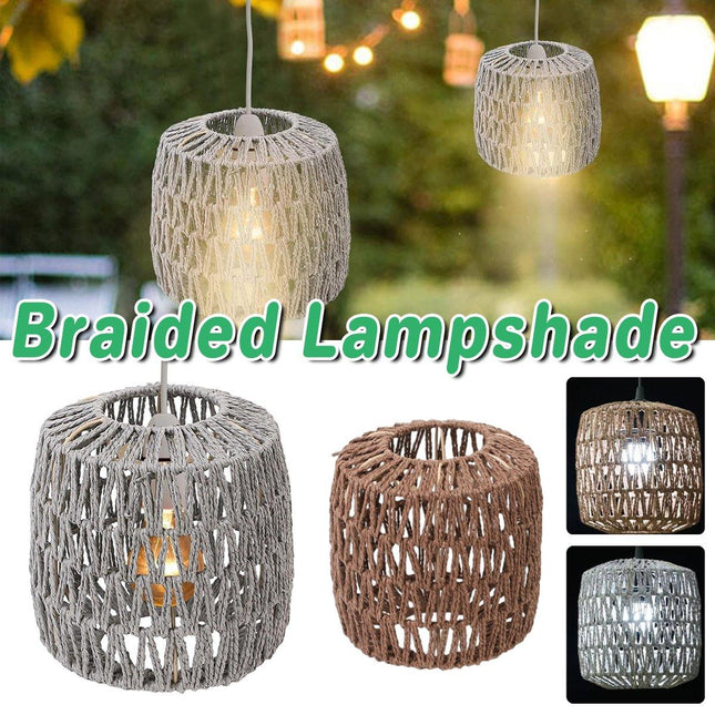 Style Faux Rattan Lampshade DIY Weaving Lamp Shade Home Decor