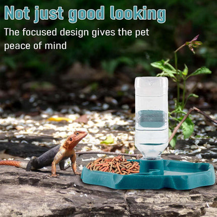 2in1 Reptile Pet Drinker Feeder Water and Food Bowl for Lizard Snake Tortoise