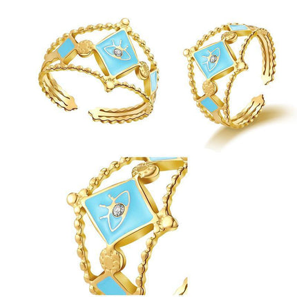 For Valentine's Day Women Finger Ring Stacking Opening Jewelry Dating Gift - Aimall
