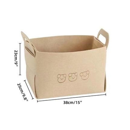 2pcs Felt Storage Basket Foldable Large Bear Basket Car Boot Basket for Dirty