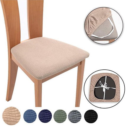 Stretch Dining Room Chair Seat Covers Slip Jacquard Removable Washable Slipcover - Aimall