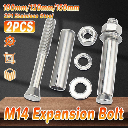 2pcs M14 Hexagon Expansion Bolts Lengthened Concrete Anchor Screws