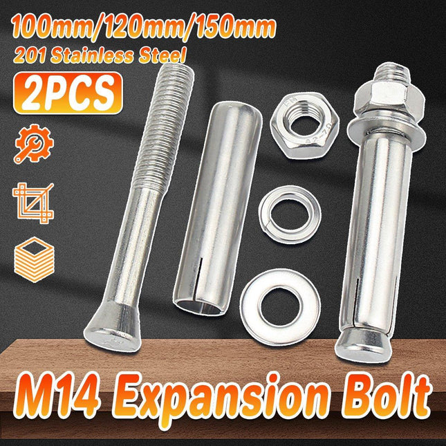 2pcs M14 Hexagon Expansion Bolts Lengthened Concrete Anchor Screws