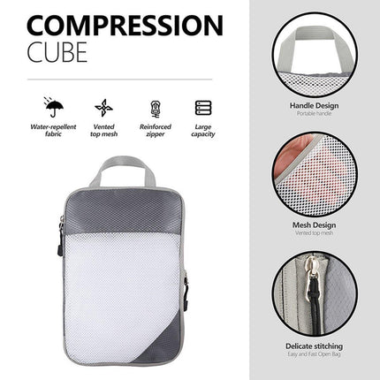 6pcs Mesh Visible Travel Storage Set Waterproof Nylon Compressible Storage Bags