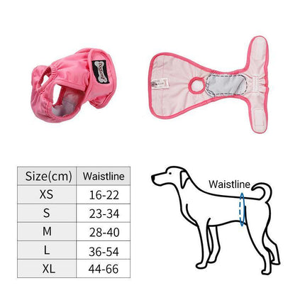 Female Dog Puppy Nappy Diapers Wrap Band Sanitary Pants Underpants XS-XL OZ Black - Aimall