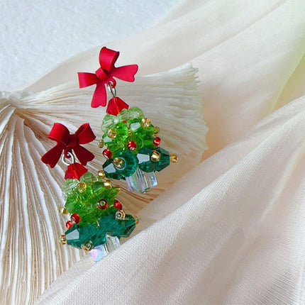 Cute Christmas Tree Stud Earrings for Girls Holiday Jewelry Festive Fashion Gift