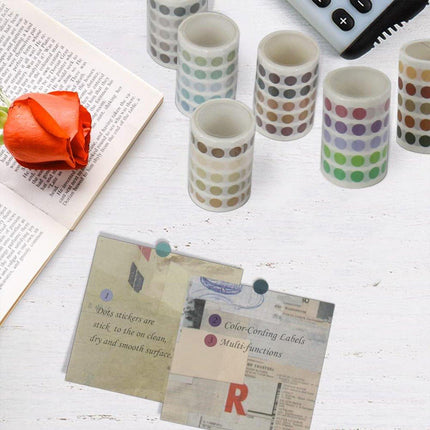 9pcs Dot Paper Tape Gradient Stickers for DIY Handbook Scrapbooking Supplies