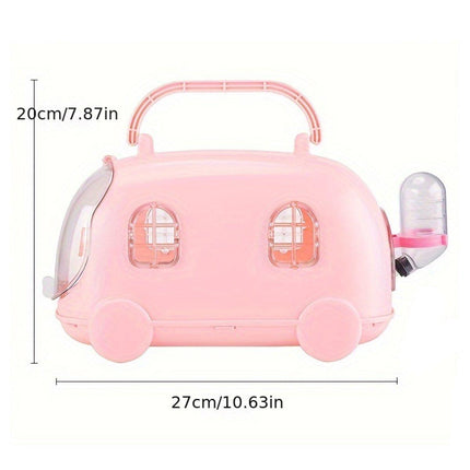Plastic Hamster Takeout Box with Cage Portable Pet Carrier for Small Animals