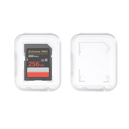 10pcs Transparent SD SDHC Memory Card Storage Box Flip Open Single Card Holder