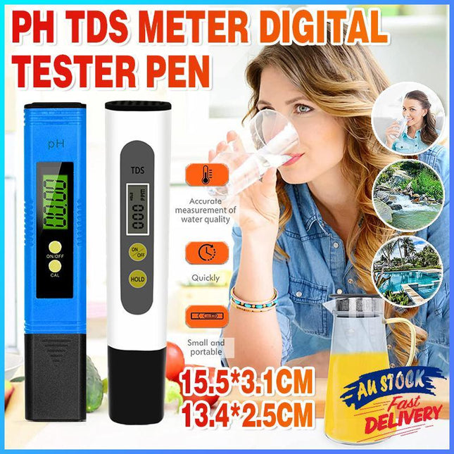 PH TDS Meter Digital Tester Pen Aquarium Pool SPA Water Quality Monitor VIC - Aimall