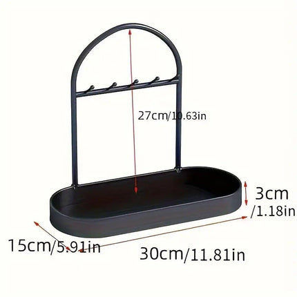 Versatile Entryway Storage Rack Waterproof Metal Key Holder Decorative Desktop