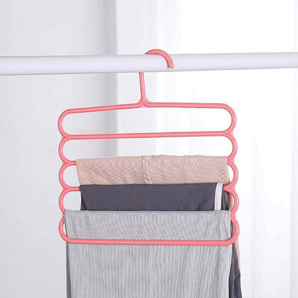 5pcs 5 Tier Trouser Rack Multifunctional Hanging Wardrobe Scarf Tie Hanger Set